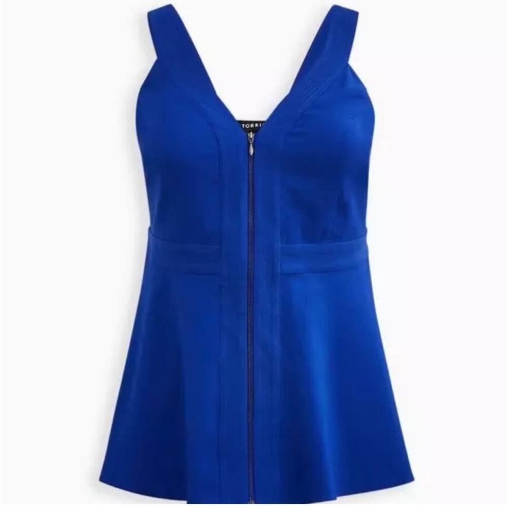 NWT Torrid Electric Blue Peplum Zippered Top